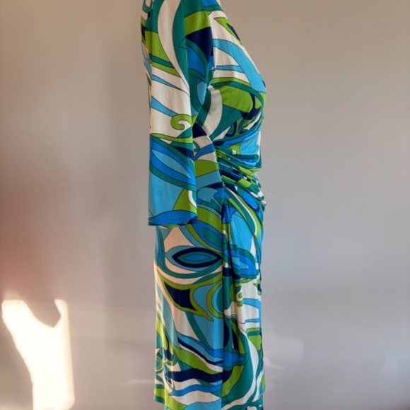 Mare Blu, Size Large, Blue, green, and white printed dress. - Picture 2 of 3